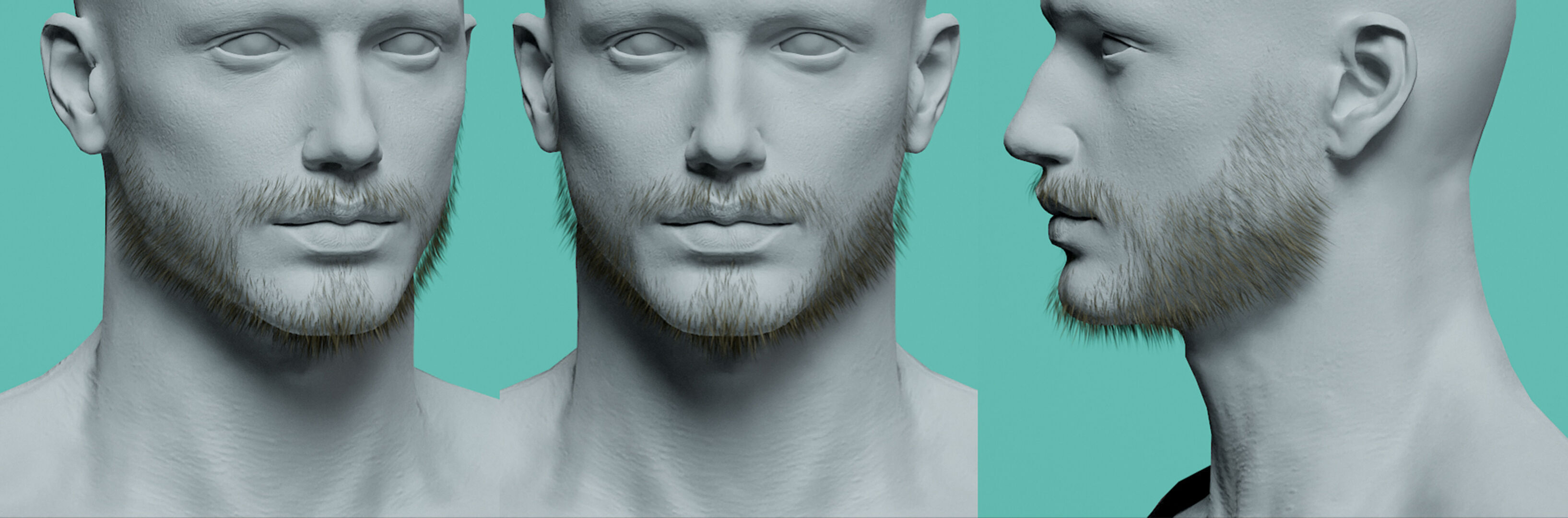14 real-time haircard beard mustache pack02 Low-poly 3D model_3
