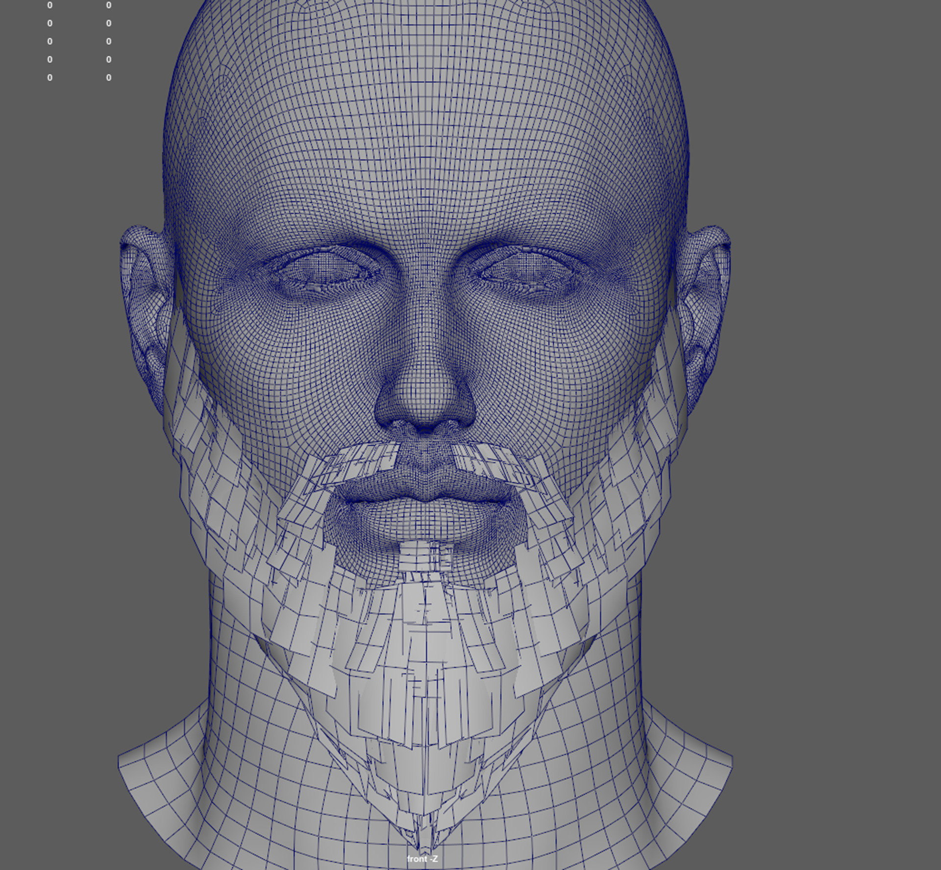 14 real-time haircard beard mustache pack02 Low-poly 3D model_8