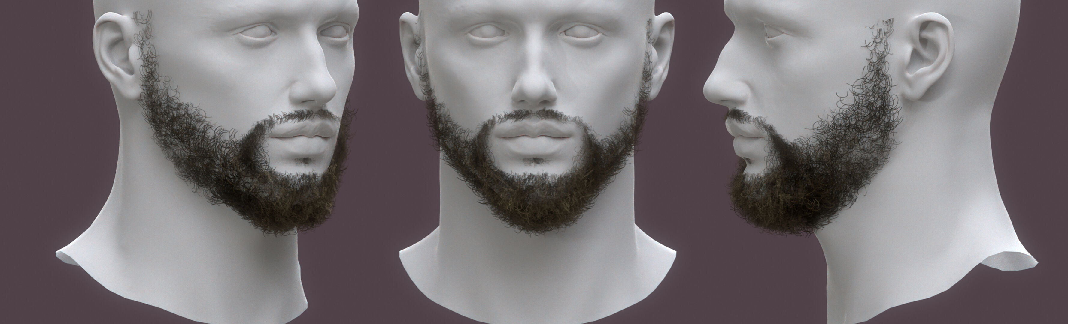 14 real-time haircard beard mustache pack02 Low-poly 3D model_18