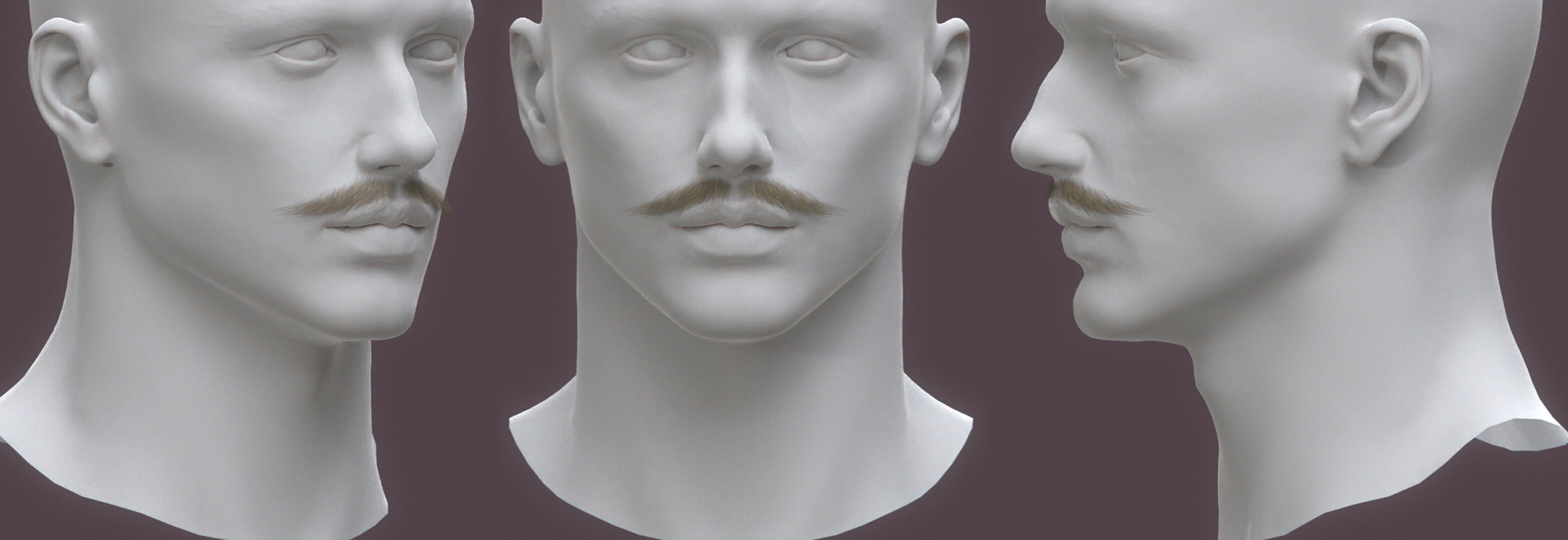 14 real-time haircard beard mustache pack02 Low-poly 3D model_16