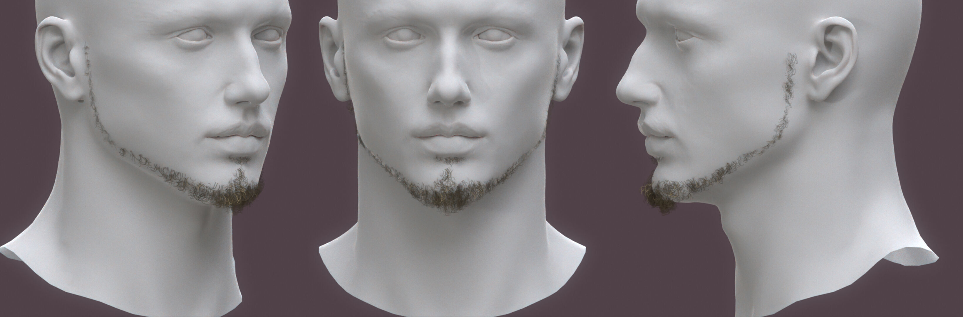 14 real-time haircard beard mustache pack02 Low-poly 3D model_19