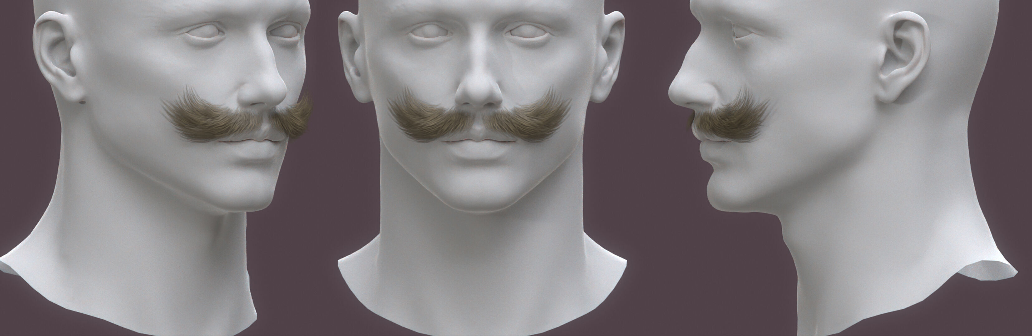 14 real-time haircard beard mustache pack02 Low-poly 3D model_14