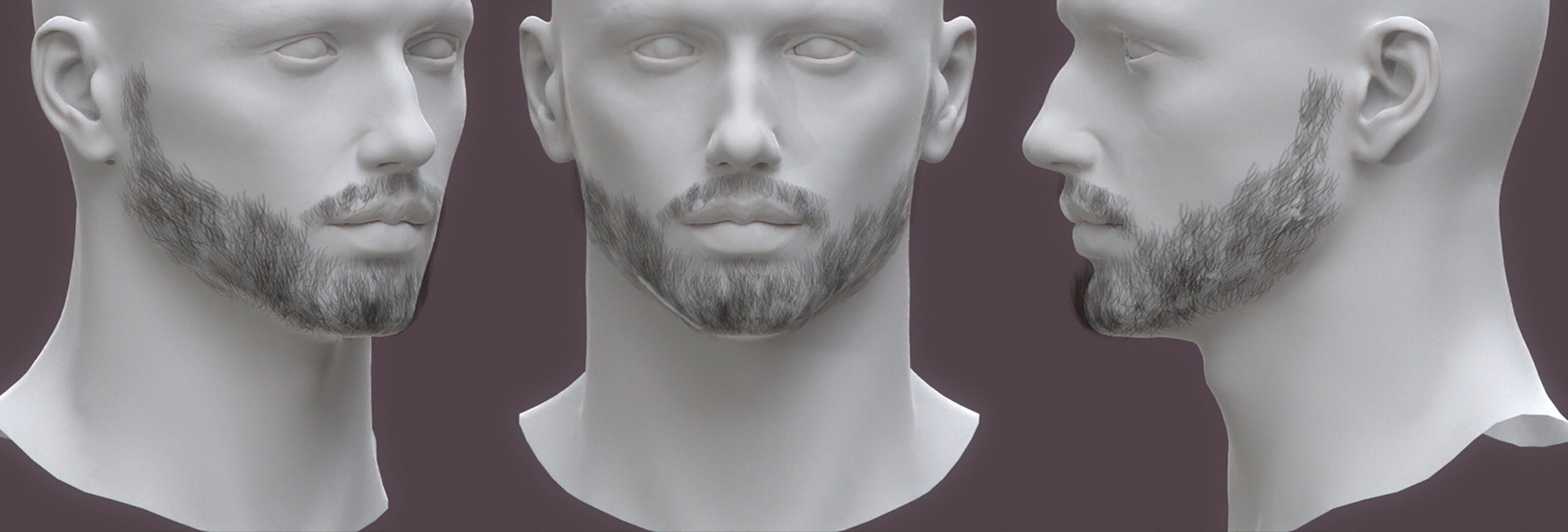 14 real-time haircard beard mustache pack02 Low-poly 3D model_6