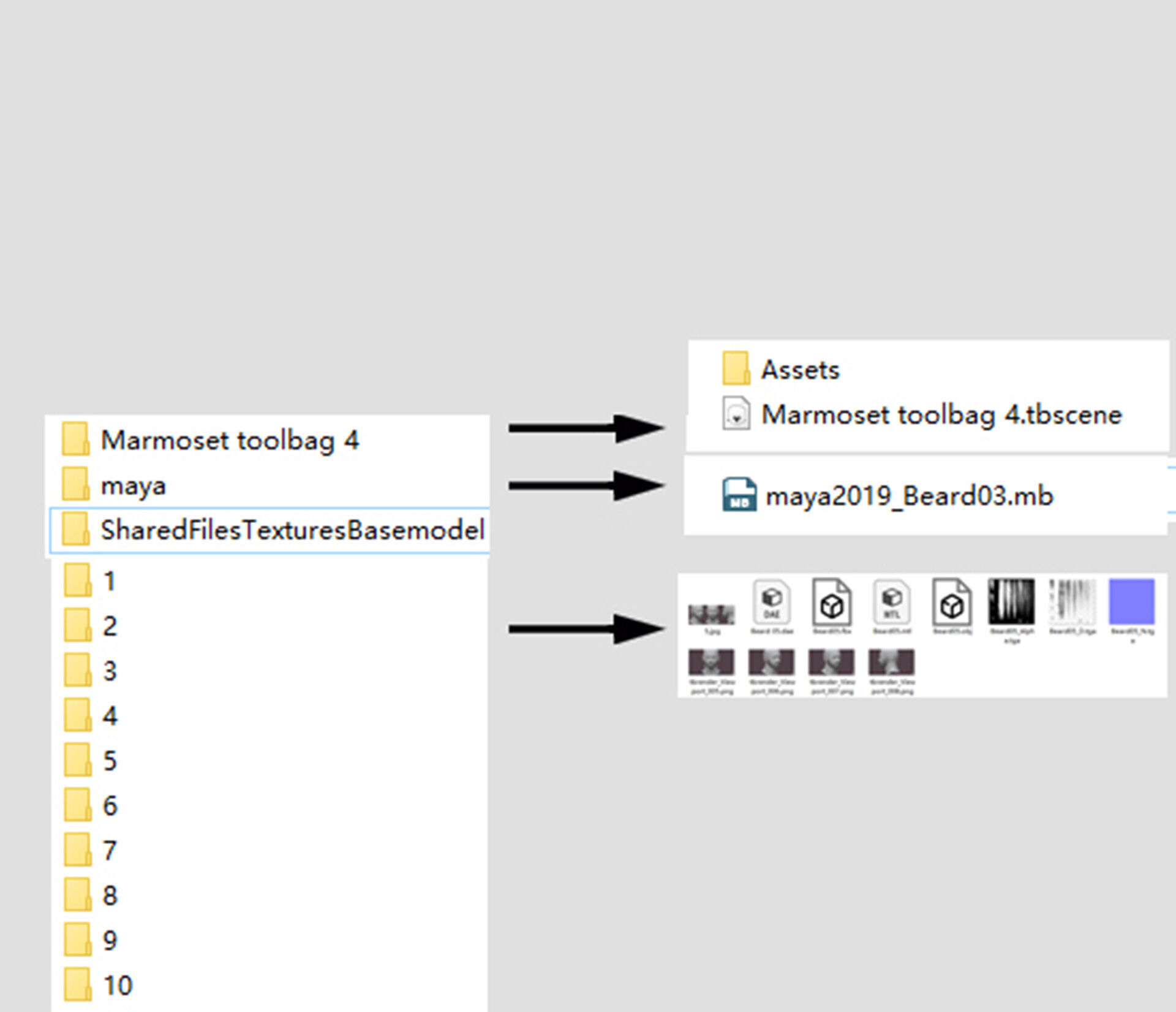 10 real-time haircard beard mustache pack 03 Low-poly 3D model Low-poly 3D model_3