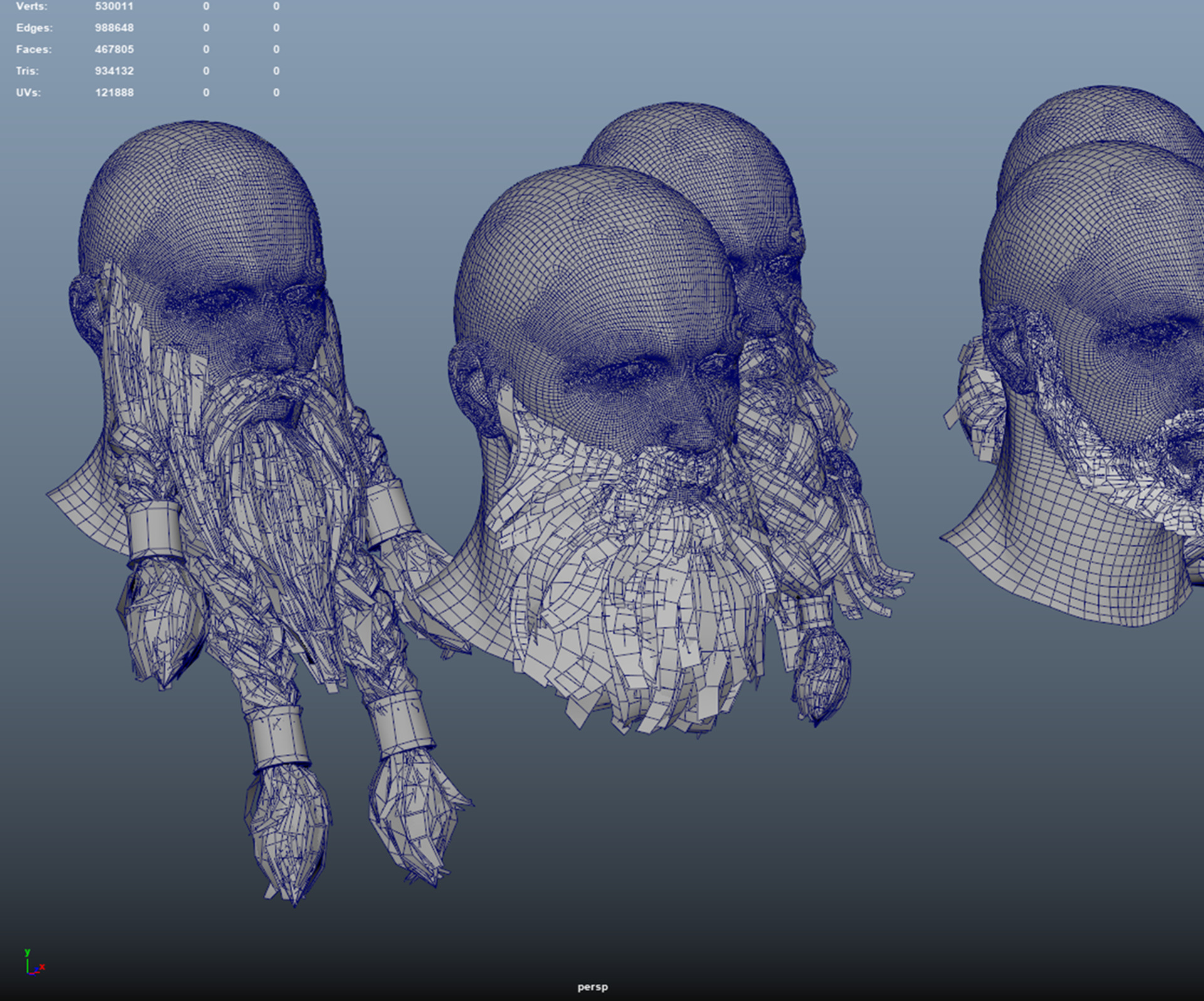 10 real-time haircard beard mustache pack 03 Low-poly 3D model Low-poly 3D model_13