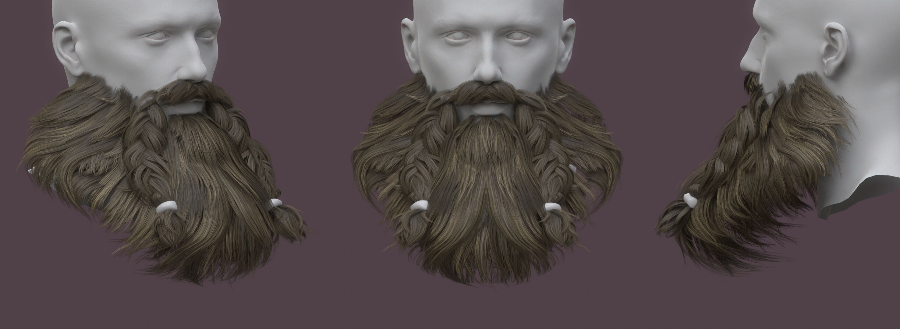 10 real-time haircard beard mustache pack 03 Low-poly 3D model Low-poly 3D model_11