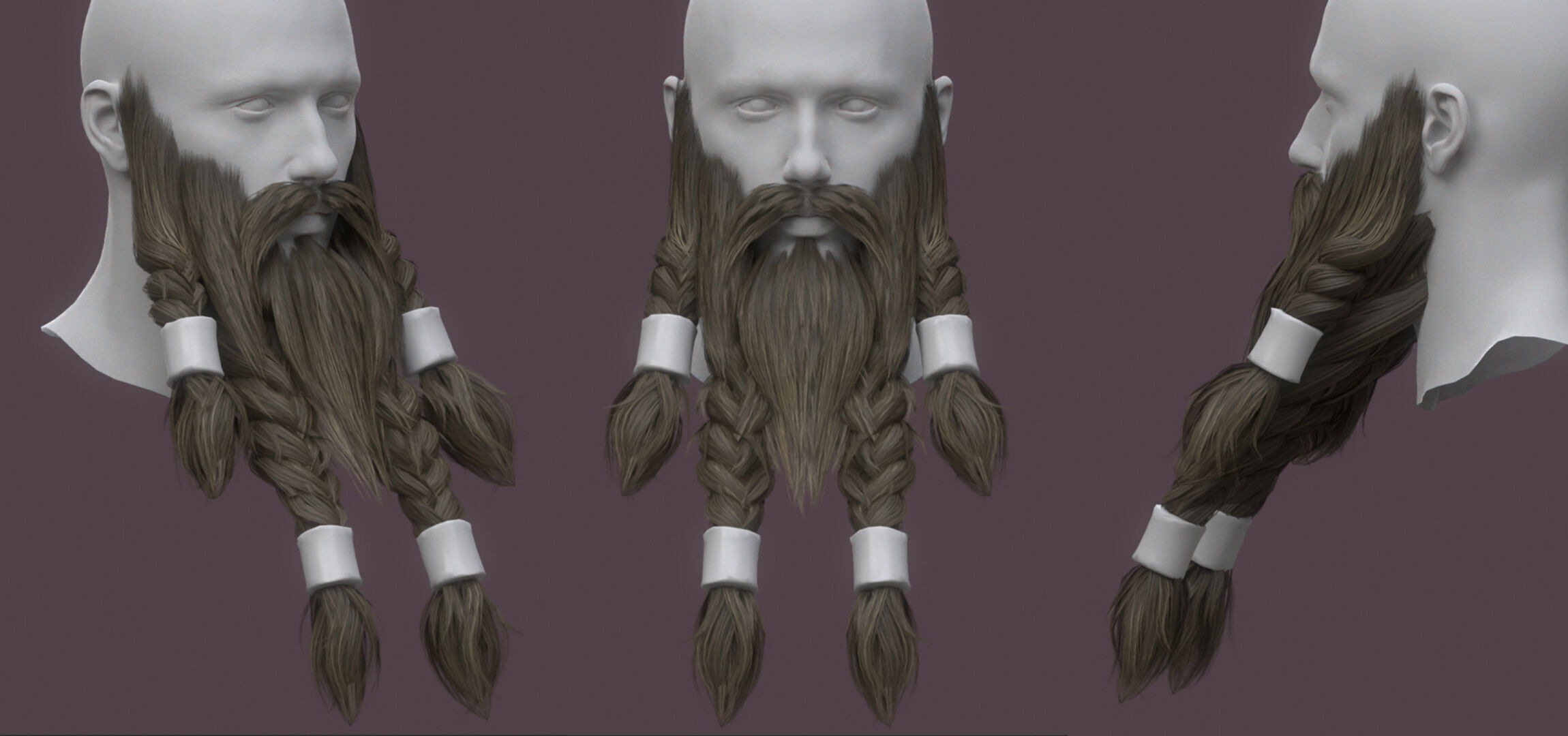 10 real-time haircard beard mustache pack 03 Low-poly 3D model Low-poly 3D model_9