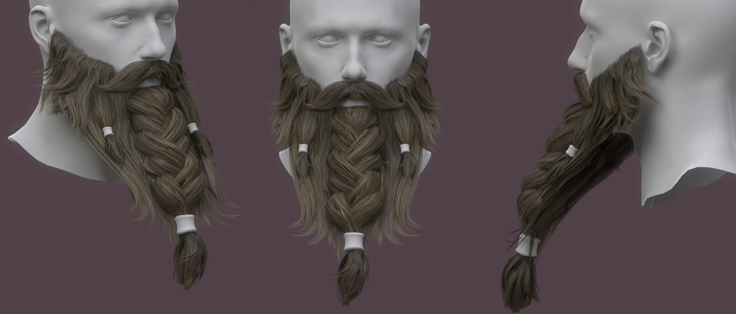10 real-time haircard beard mustache pack 03 Low-poly 3D model Low-poly 3D model_10