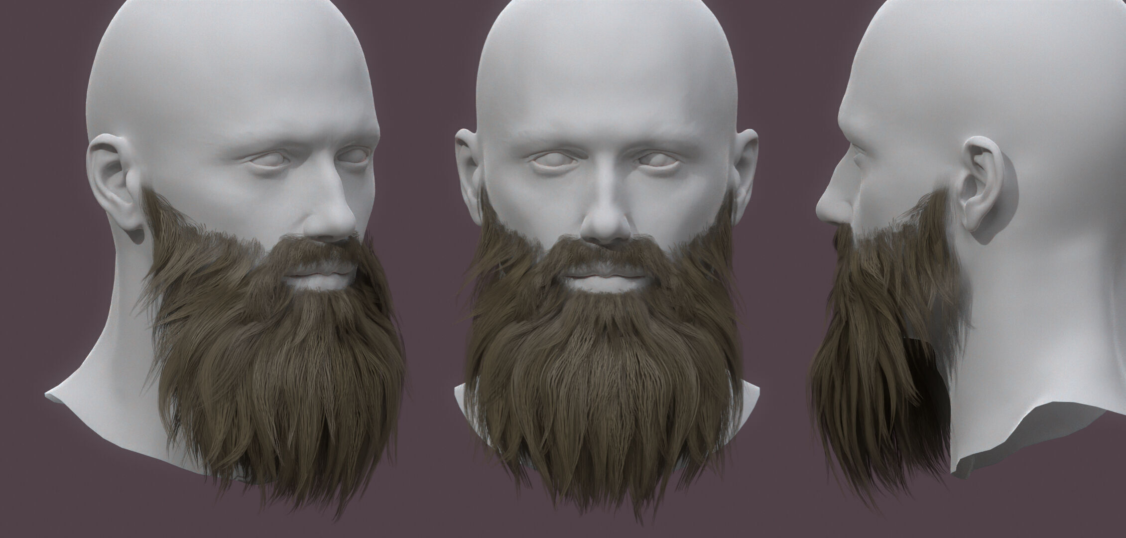 10 real-time haircard beard mustache pack 03 Low-poly 3D model Low-poly 3D model_1