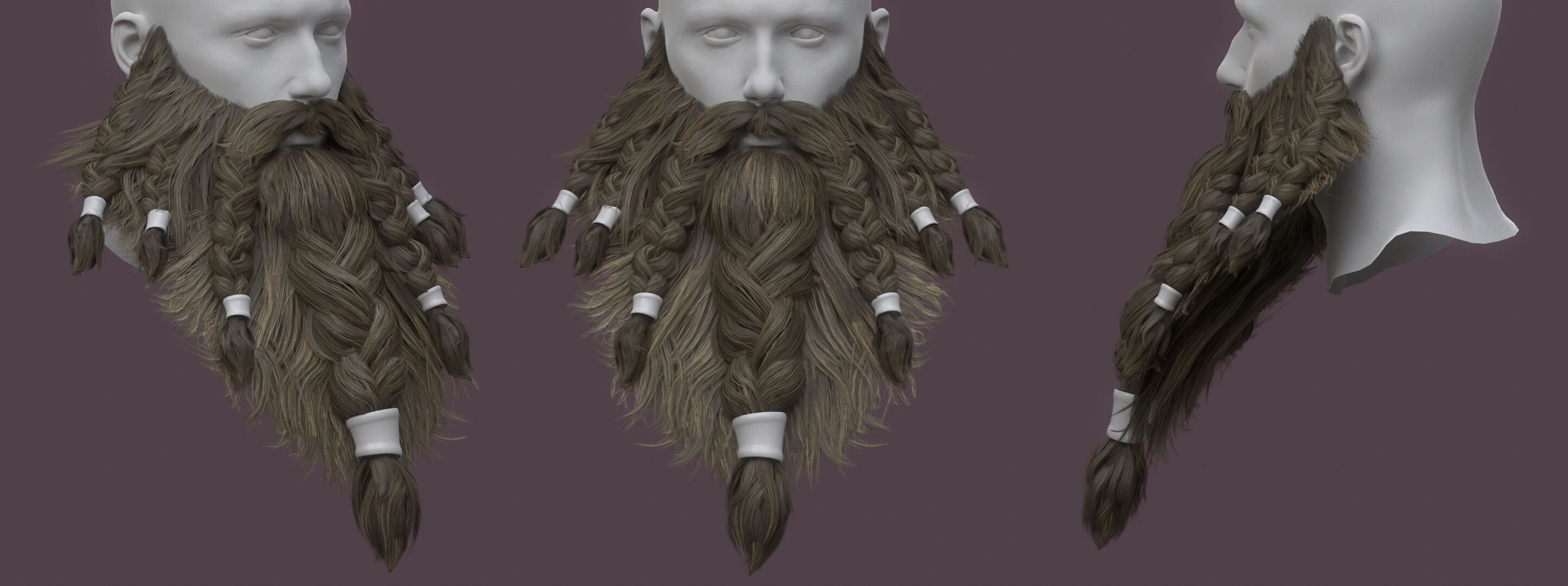 10 real-time haircard beard mustache pack 03 Low-poly 3D model Low-poly 3D model_2