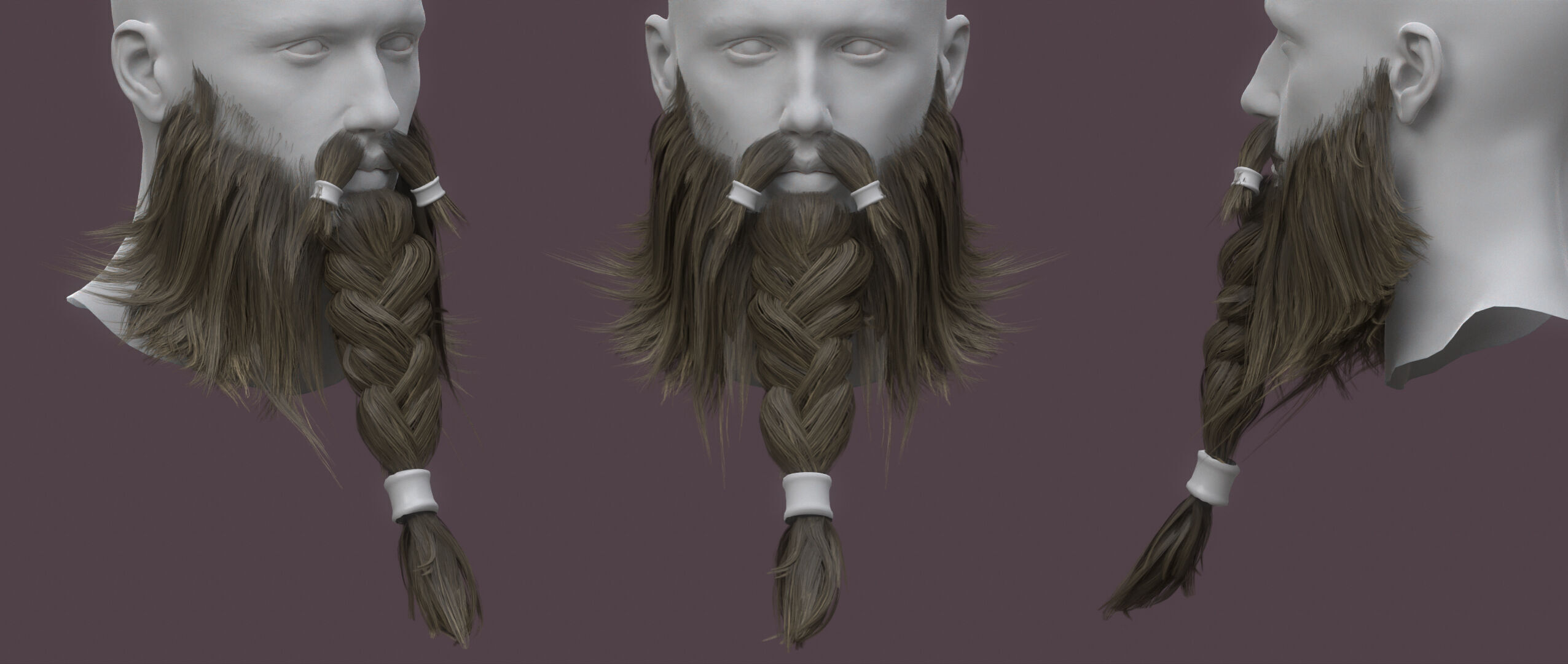 10 real-time haircard beard mustache pack 03 Low-poly 3D model Low-poly 3D model_12