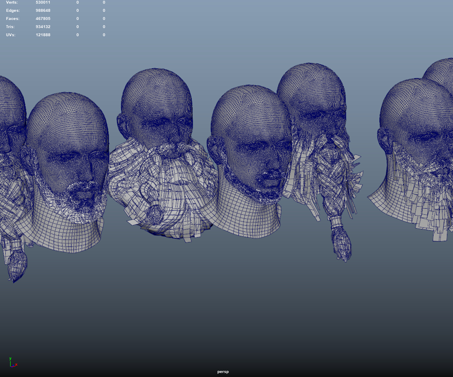 10 real-time haircard beard mustache pack 03 Low-poly 3D model Low-poly 3D model_14