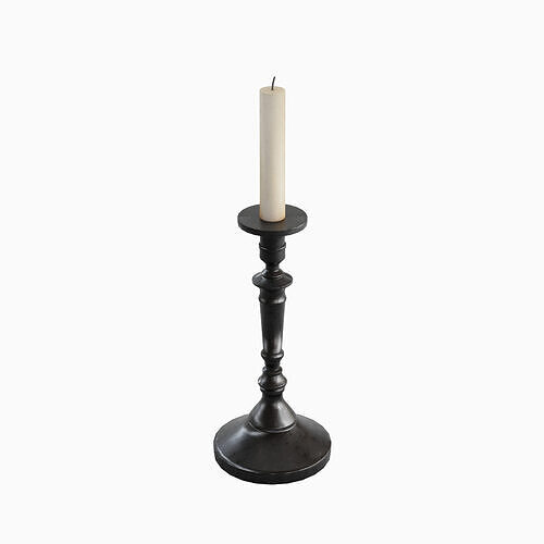 Vintage Candlestick 01 Low-poly 3D model