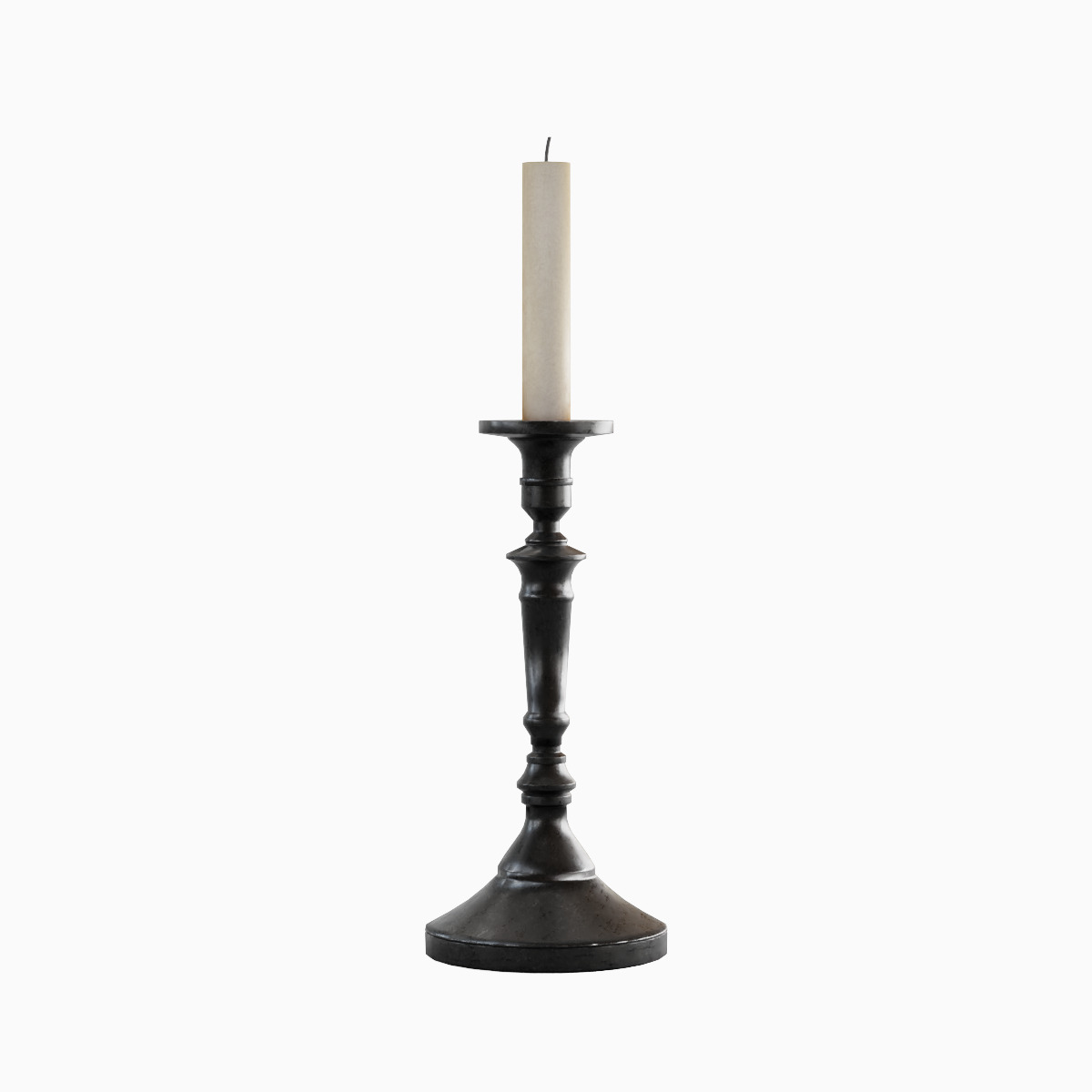 Vintage Candlestick 01 Low-poly 3D model_2