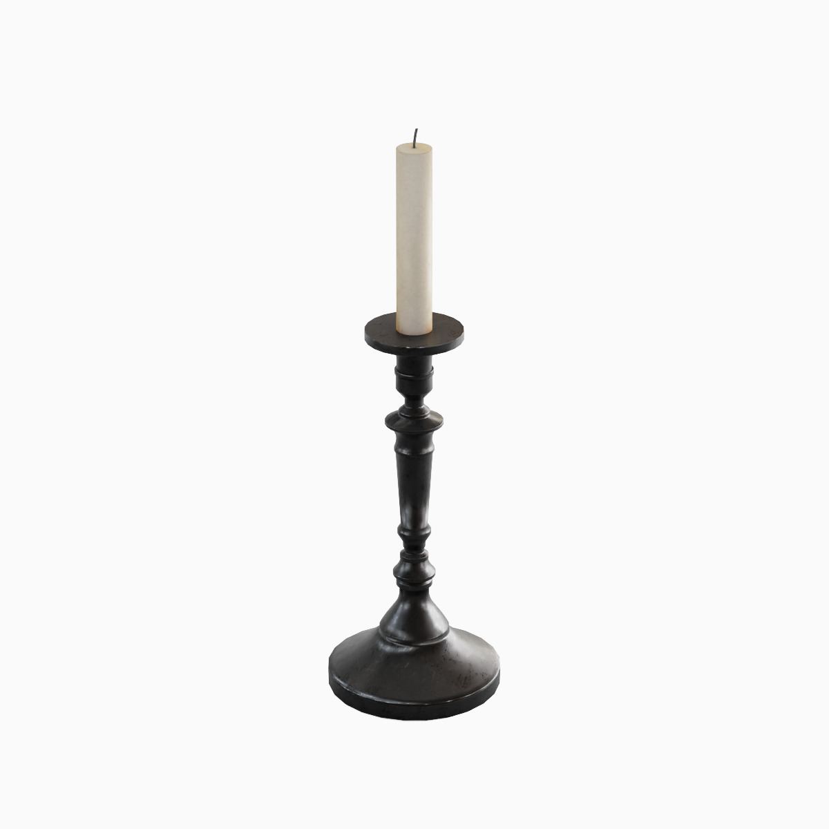 Vintage Candlestick 01 Low-poly 3D model_4