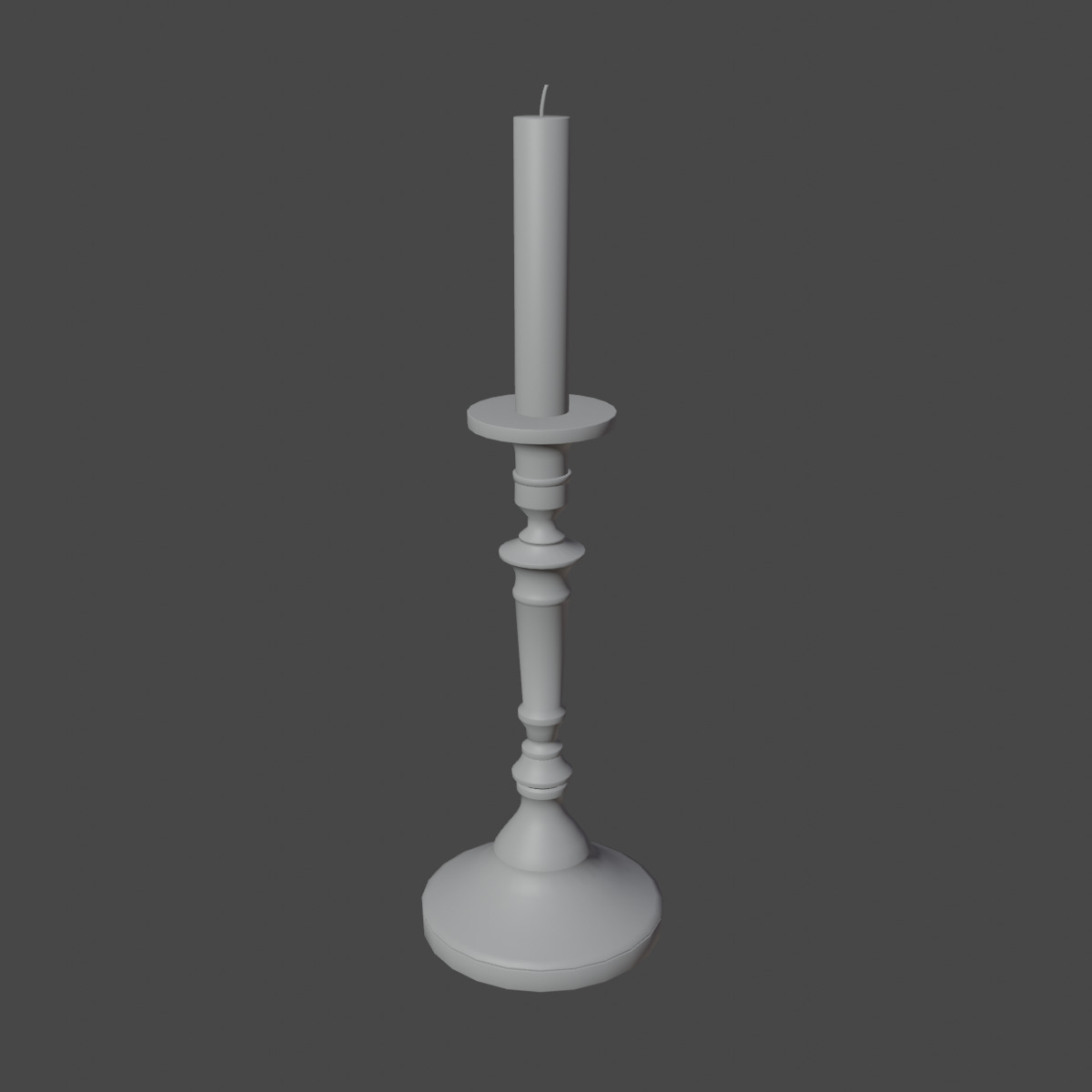 Vintage Candlestick 01 Low-poly 3D model_8