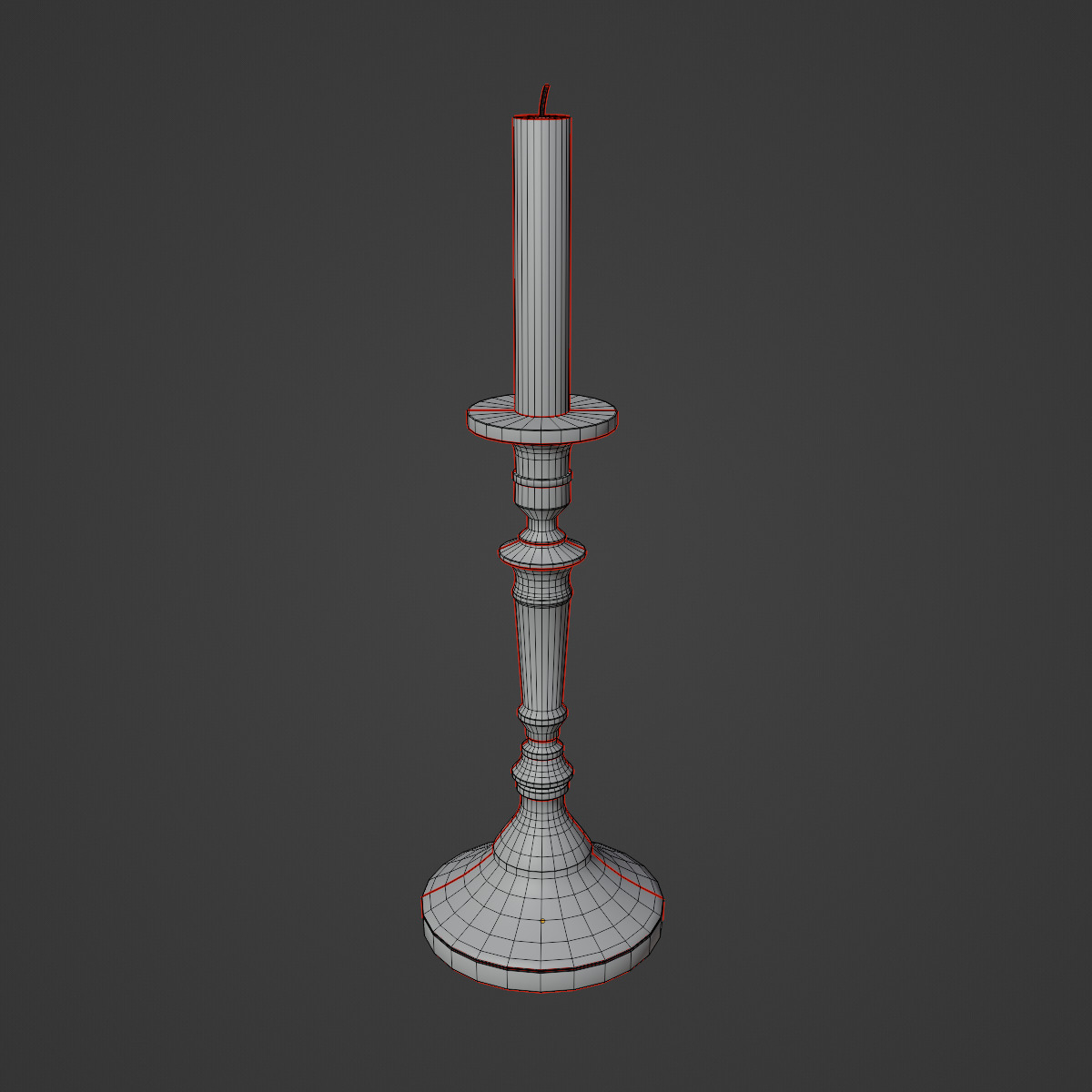 Vintage Candlestick 01 Low-poly 3D model_9