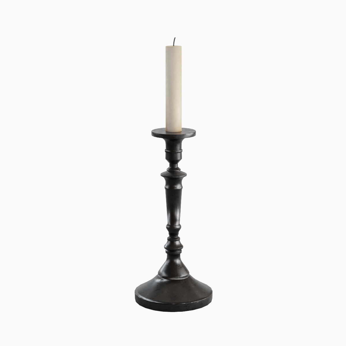 Vintage Candlestick 01 Low-poly 3D model_1