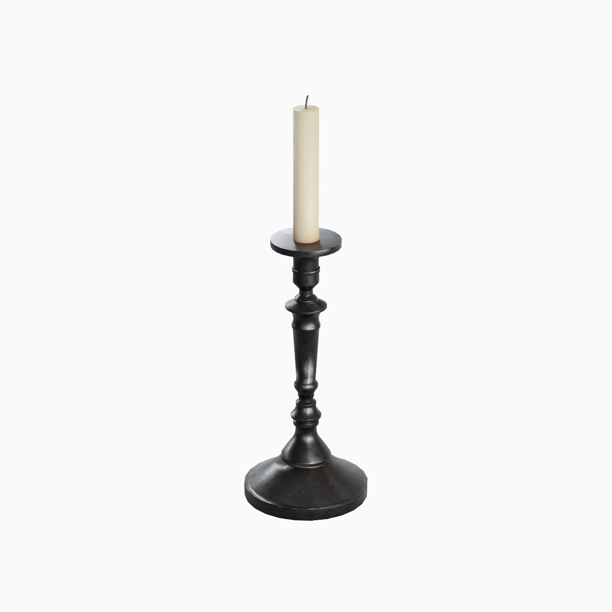 Vintage Candlestick 01 Low-poly 3D model_5