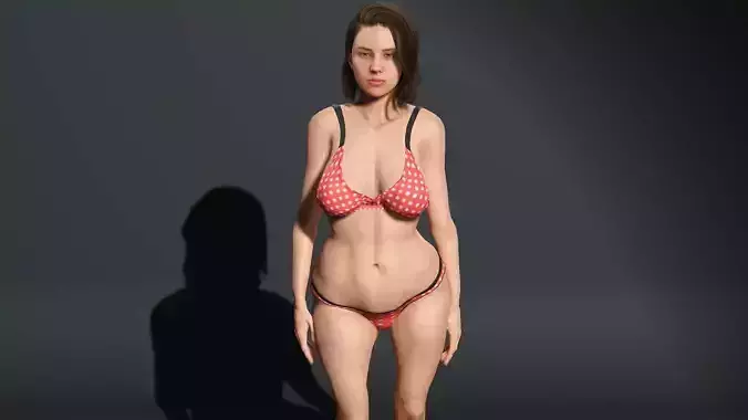 Realistic Curvy Female 3D Model 