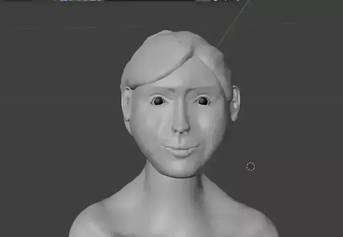 STYLIZED FEMALE HEAD SCLUPT HIGH POLY WITHOUT TEXTURE