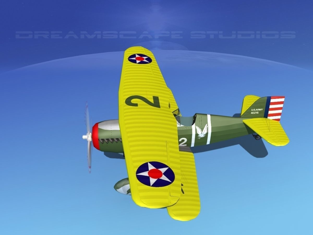 Curtiss P-6E Hawk V04 3D model_9