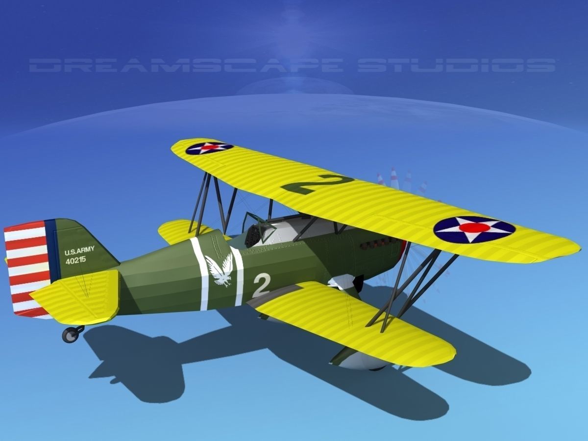 Curtiss P-6E Hawk V04 3D model_5