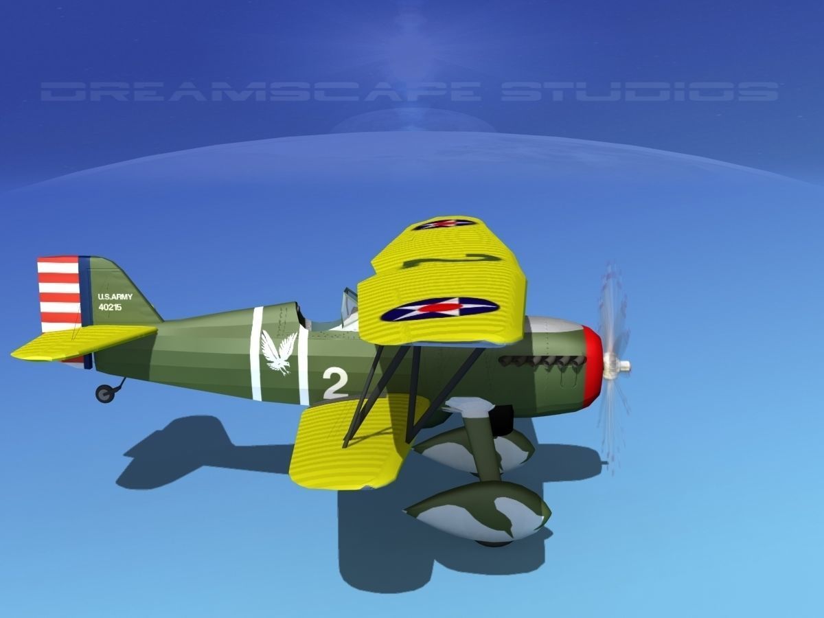 Curtiss P-6E Hawk V04 3D model_4