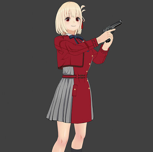 3D Character chisato nishikigi Low-poly 3D model
