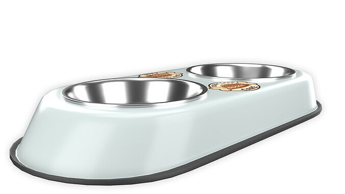 Dog Food and Water Bowl 02 3D model 4