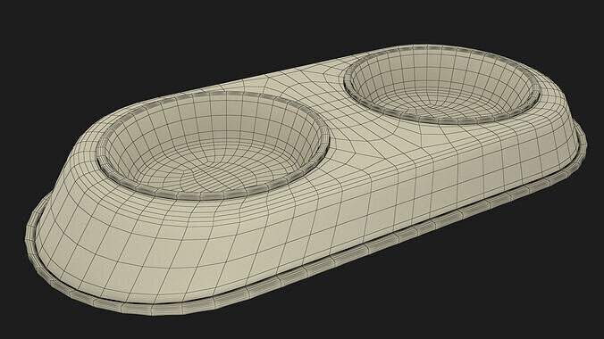 Dog Food and Water Bowl 02 3D model 7