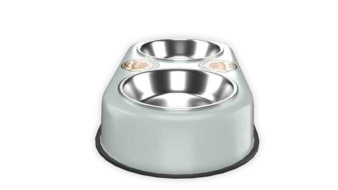 Dog Food and Water Bowl 02 3D model 5
