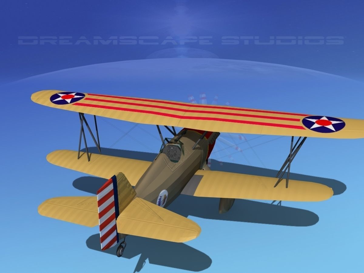 Curtiss P-6E Hawk V06 3D model_6