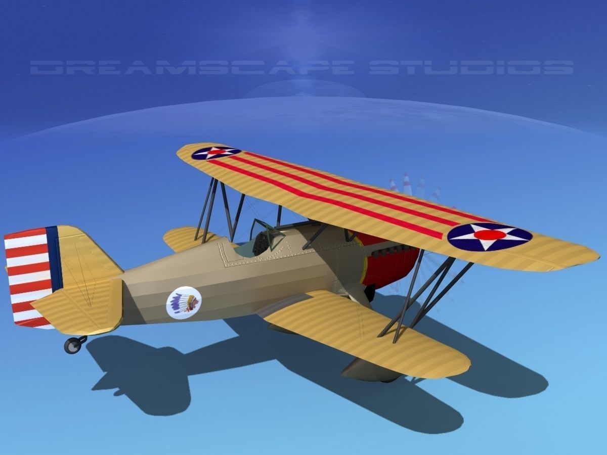 Curtiss P-6E Hawk V06 3D model_5