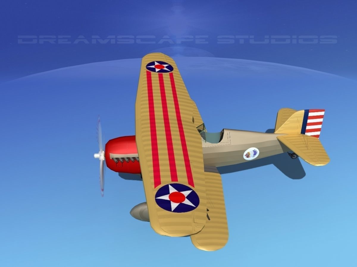 Curtiss P-6E Hawk V06 3D model_9