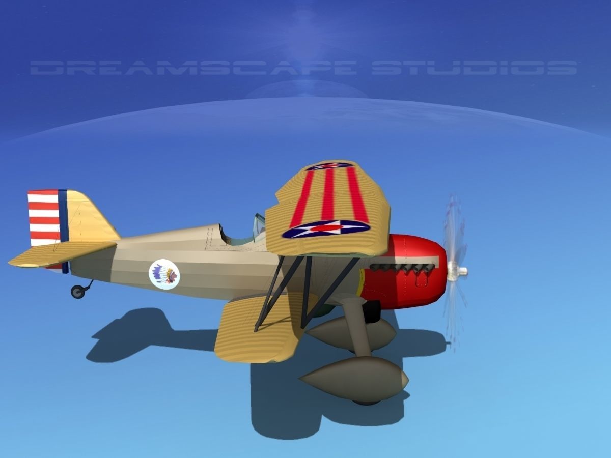 Curtiss P-6E Hawk V06 3D model_4