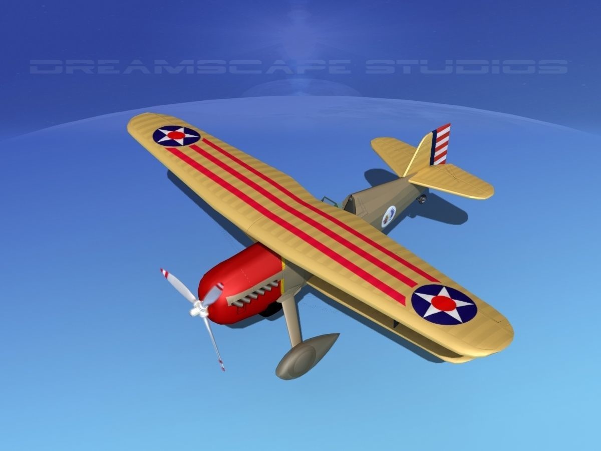 Curtiss P-6E Hawk V06 3D model_10