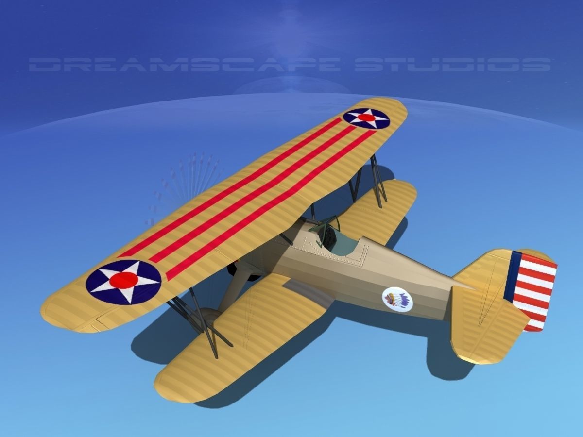 Curtiss P-6E Hawk V06 3D model_8