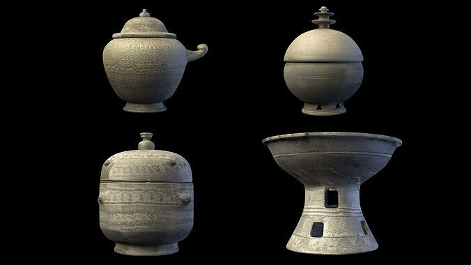 Silla relics ceramics old Korea 3D model