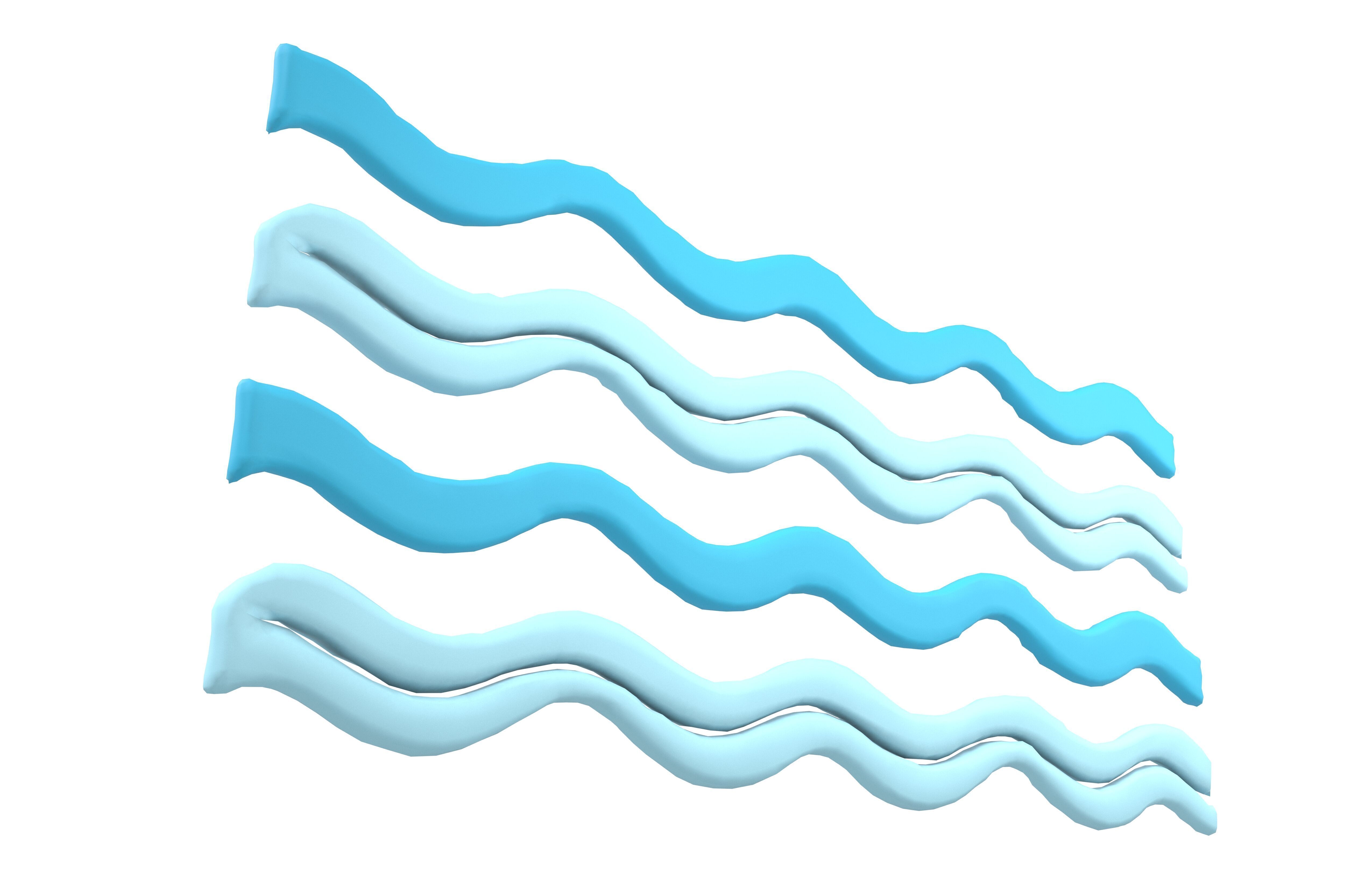 Abstract Ocean Waves Background v1 001 Low-poly 3D model_4