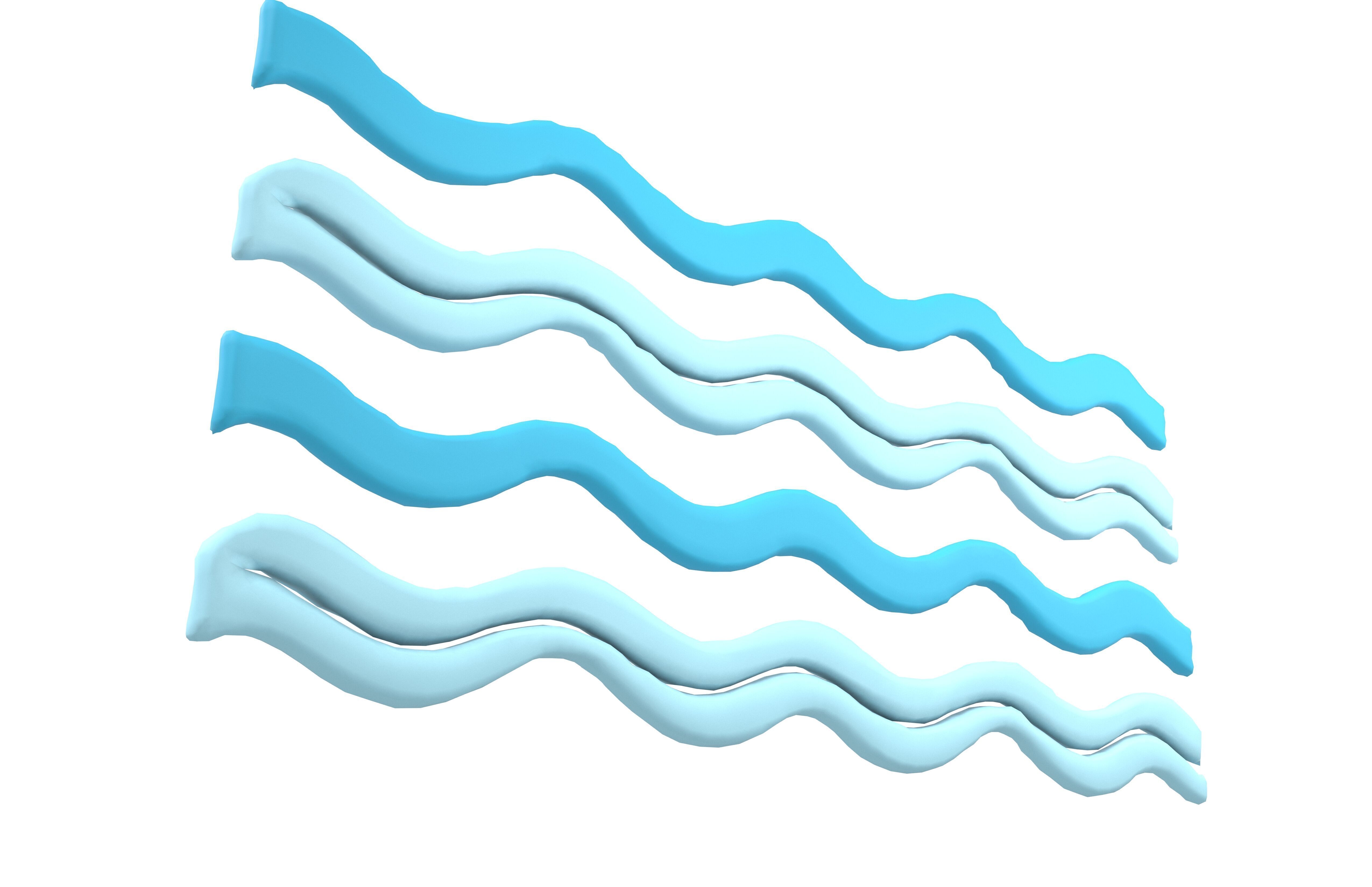 Abstract Ocean Waves Background v1 001 Low-poly 3D model_3