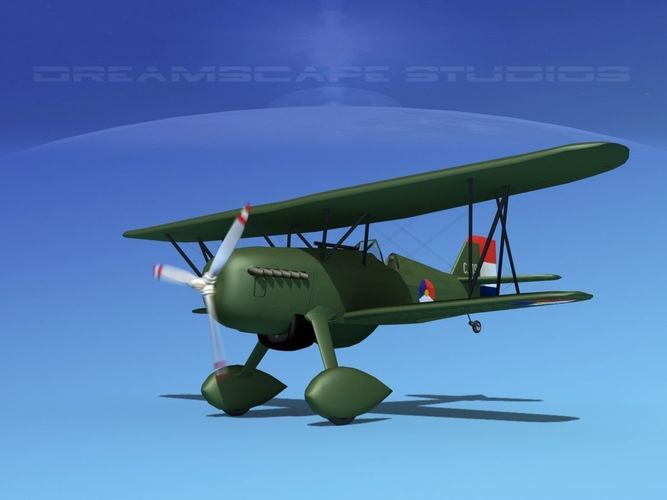 Curtiss P-6E Hawk V08 3D model