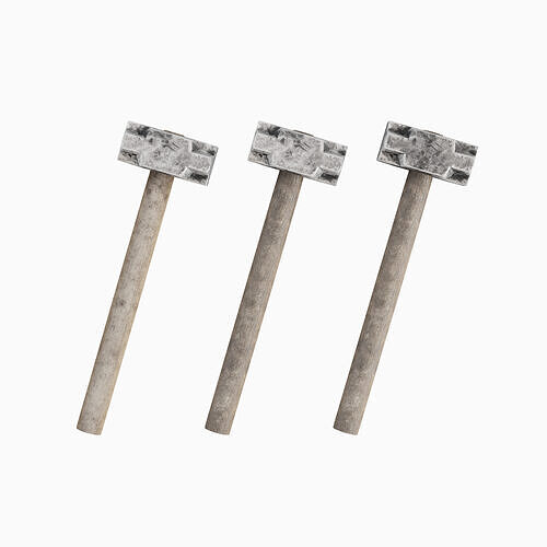 Dirty Sledgehammer Set Low-poly 3D model