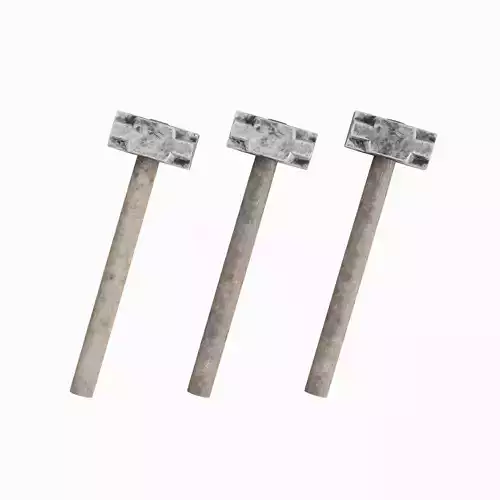 Dirty Sledgehammer Set Low-poly 3D model