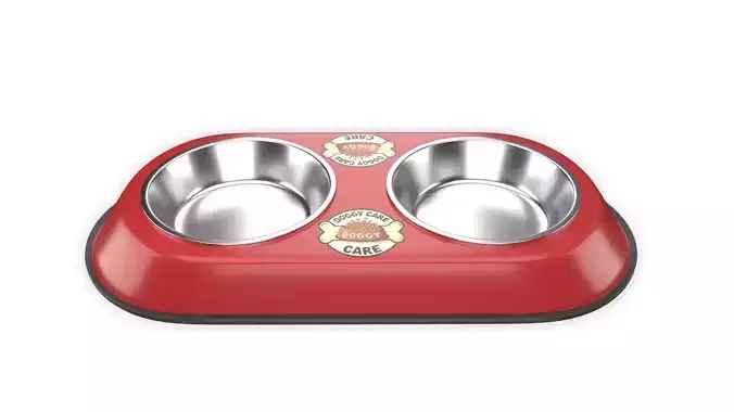Dog Food and Water Bowl 3D model