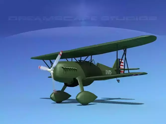 Curtiss P-6E Hawk V09 3D model