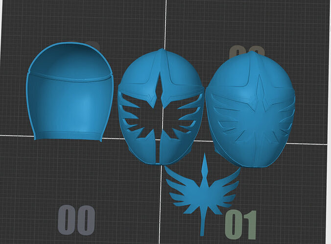 Combo 5 mystic ranger helmets 3D print model
