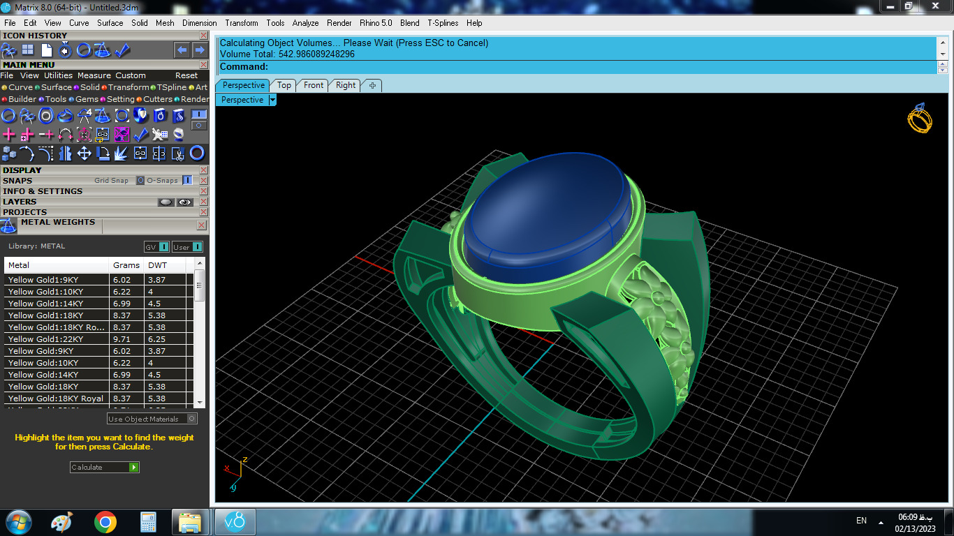 Opal gold ring 3D print model_4