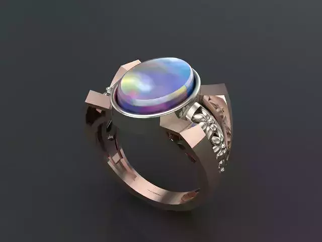 Opal gold ring