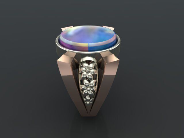 Opal gold ring 3D print model_1